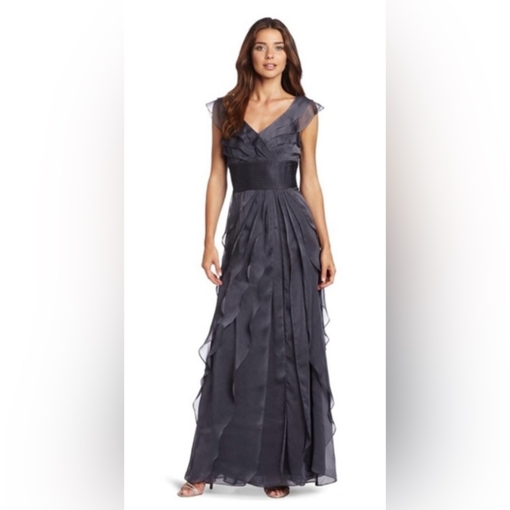 Adrianna Papell tiered chiffon gown